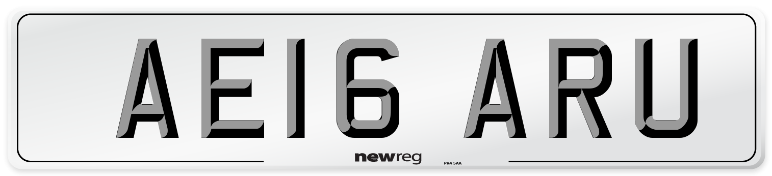 AE16 ARU Number Plate from New Reg
